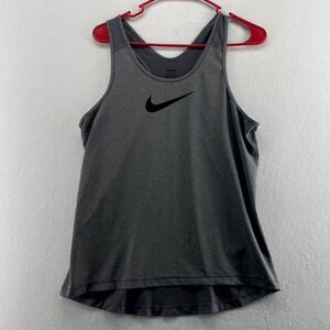 Nike Pro Dri-Fit Dark Grey Long Workout Tank Athletic Wear Womens Size‎ XL